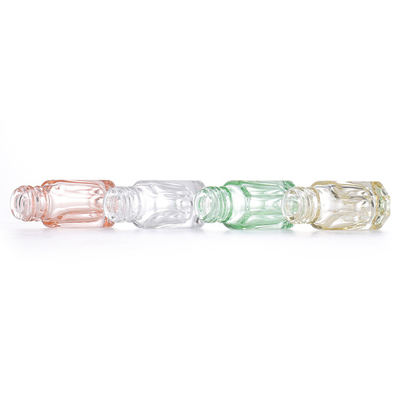 Octagonal Small Massage Roller Bottles Steel Ball Essential Oil Bottle Vials Glass Perfume