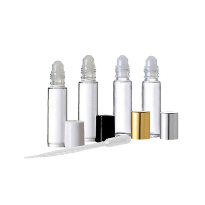 Various Caps Clear Glass Roll On Bottles Screen Printing Surface Handling