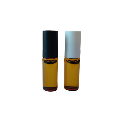 ‌Customize Size Roll On Amber Bottles With Metal Ball / Aluminum Cap Leak-Proof Essential Oil Containers