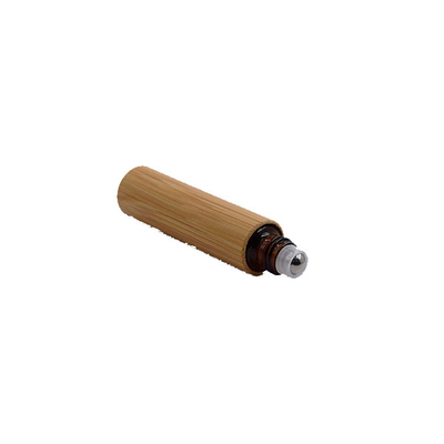 Bamboo Roll On Perfume Bottles Engraving Surface With Stainless Steel Ball