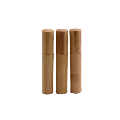 Bamboo Roll On Perfume Bottles Engraving Surface With Stainless Steel Ball