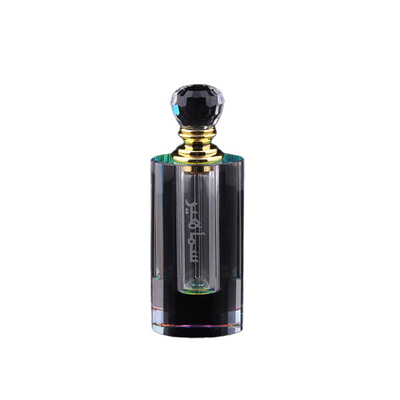 Engraving Surface Refillable Glass Perfume Bottle , Glass Perfume Round Bottle
