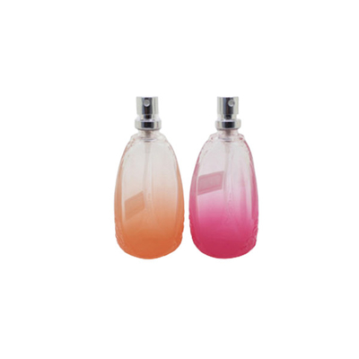 Engraving Surface Refillable Glass Perfume Bottle , Glass Perfume Round Bottle