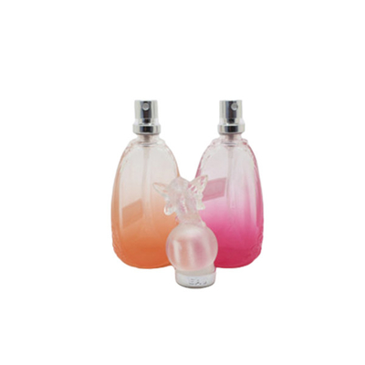 Engraving Surface Refillable Glass Perfume Bottle , Glass Perfume Round Bottle
