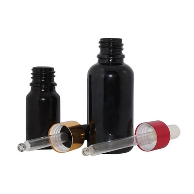 10ml 30ml Boston Round Black Matte Frosted Cosmetic30ml Frosted Glass Dropper Bottle