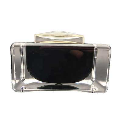 50ml 1oz Black Cosmetic Cream Jar Square Luxury Acrylic Material Portable