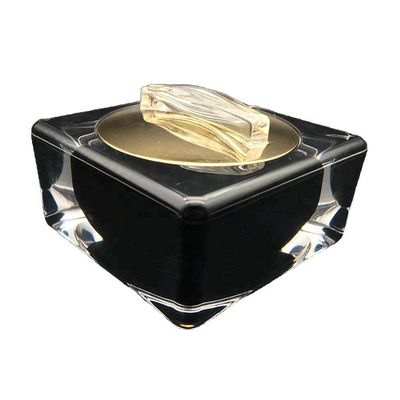 50ml 1oz Black Cosmetic Cream Jar Square Luxury Acrylic Material Portable