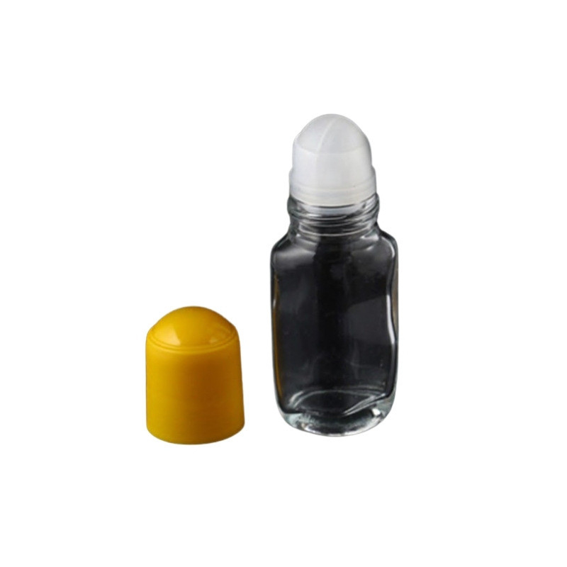 Transparent Roller Balls For Essential Oils 50ml With Yellow PP Plastic Cap Eo Roller Bottles