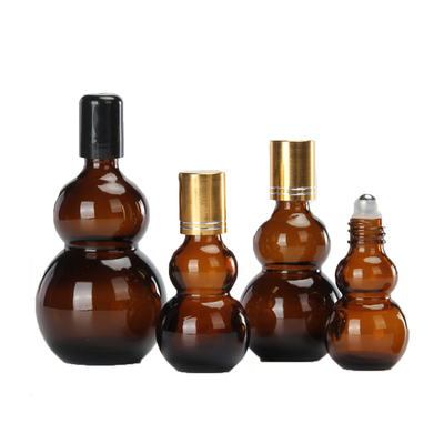 10~100ml 주식품 앰버 듀얼 뚜라기 모양 에센셜 오일 롤러 병