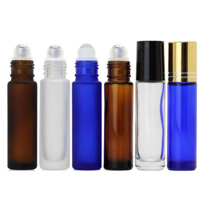 5ML 10ML 리필 가능한 빈 앰버 유리 보석 롤러 볼 병 향수 에센셜 오일 롤러 병에 대나무 롤