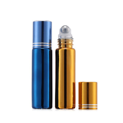 1ml 화려한 UV 유리 병 에센셜 오일 사용 스틸 롤러와 함께 병에 롤
